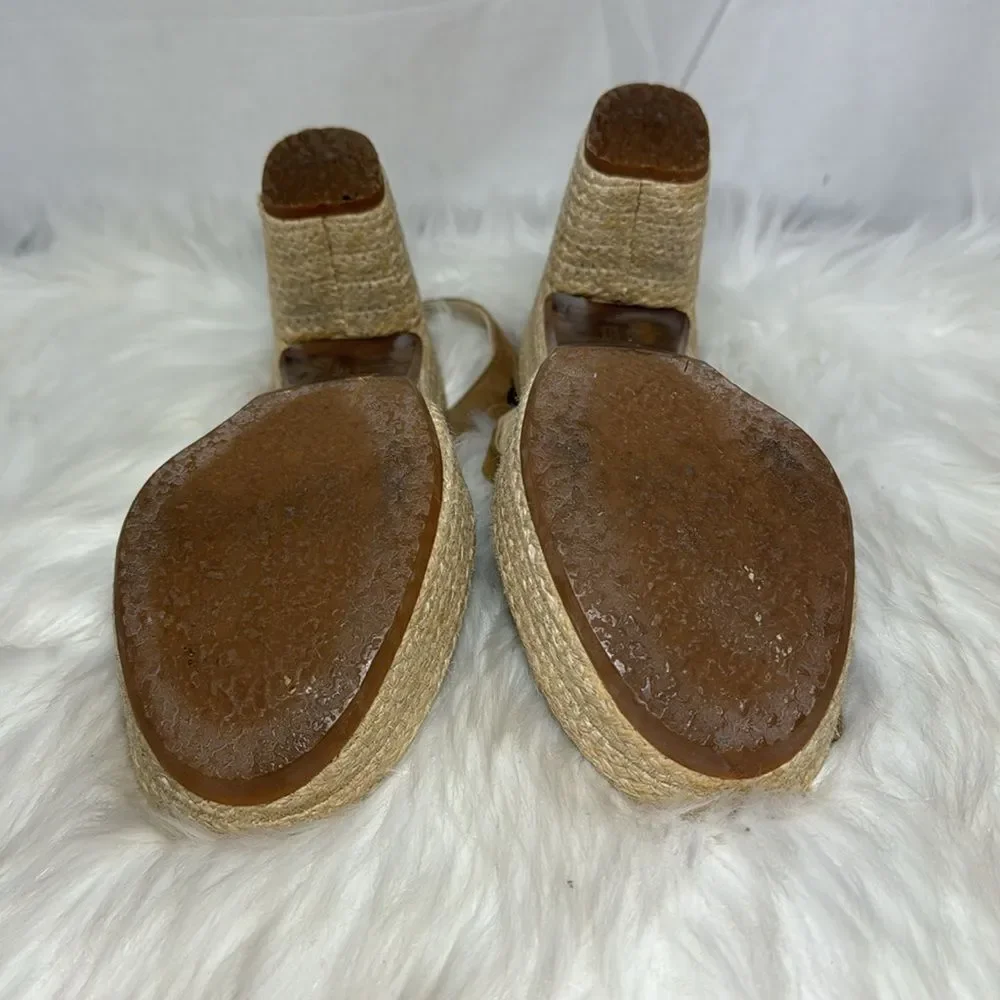 Paul Green‎ Harper Tan Platform Espadrille Sandals Sz US 8
